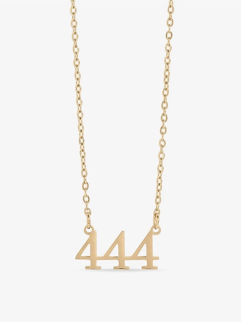 Gold Angel Number 444 Pendant Necklace - Women Jewelry